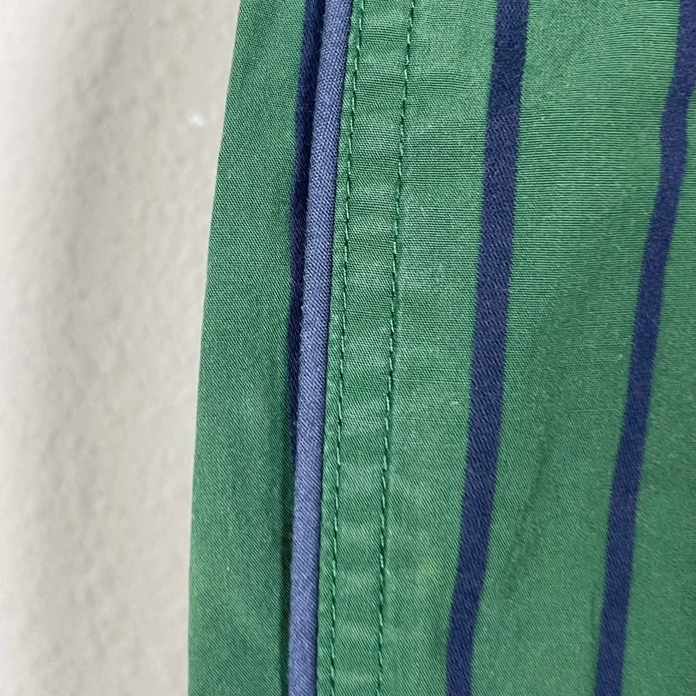 Sleepy Jones Pajama Pants Men M Green Striped Sleepwear Cotton Lounge Coastal